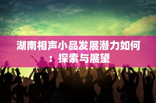 湖南相声小品发展潜力如何：探索与展望